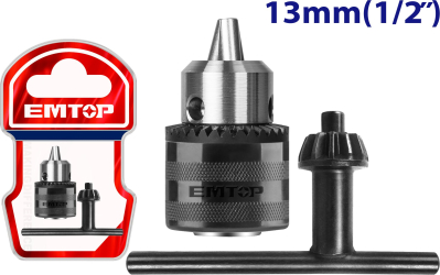 Mandril Industrial 1,5 A 13Mm Enc 1/2-20Unf Emtop Ekck1301