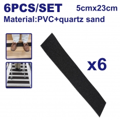 Tira Cinta Pvc Y Cuarzo Antideslizante Set X 6Uni 5Cm X 23Cm Emtop Empn3157