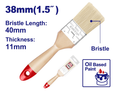 Pincel Cabo Madera 38Mm Ancho 11Mm Emtop Empb2915