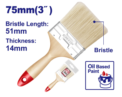 Pincel Cabo Madera 75Mm Ancho 14Mm Emtop Empb2903