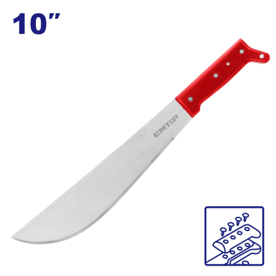 Machete 10 Pulg Cabo Remachado Hoja 1,9Mm Tv Emtop Emnu0110