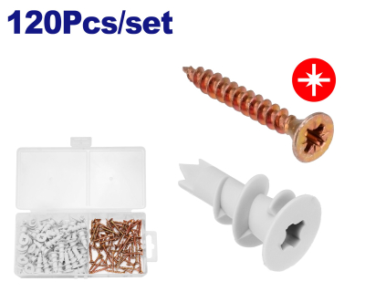 Set 120 Tornillos Con Tarugo Yeso 4X30Mm Tv Emtop Emxt1B01
