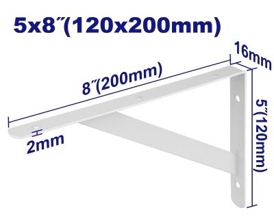 Mensula Reforz Blanca 20X12Cm 2Mm 6 Aguj Tv Emtop  Emzj2320
