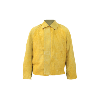 Campera Soldador Cuero Descarne H/Kevlar Con Cierre Y Velcro Segod