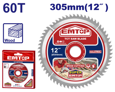 Sierra Circular 305Mm 60T Buje De 16,25 Y 30Mm Emtop Etct1305601