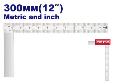 Escuadra Ac Inox 300Mm C/Base Aluminio Top Value Emtop Emsr2930