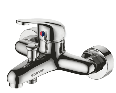 Griferia Ducha C.conexion Bronce C.ceramico 35Mm Rosetas Ac.inox Emtop Emzd1503