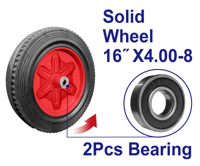 Rueda Solida 5,6K 16X4.00-8 Carga 160K Doble Rodamiento Emtop Ewwel410D