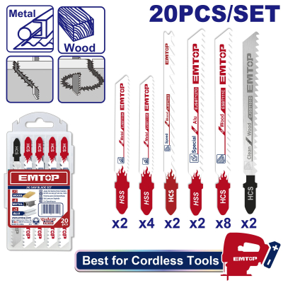 Set 20 Sierras Caladoras Madera Metal Emtop Ejsbt2001