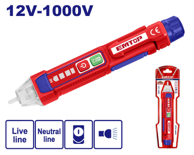 Detector De Voltaje Ac 12V-1000V Emtop Etpl100091