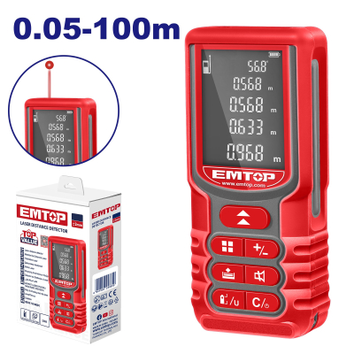 Medidor De Distancia Laser 100Mt Area/Volumen/Pitagora Top Value Emtop Emdl1520