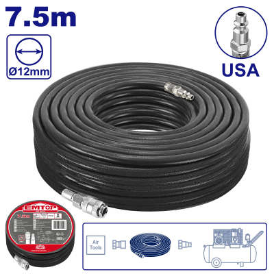 Manguera Pvc Para Neumatica Con Acoples 6X12M 7,5Mts Emtop Ulahe2E07