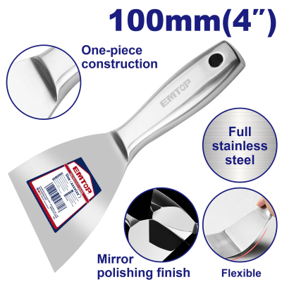 Espatula Acero Inox.en Una Pieza 100Mm Emtop Empt9304