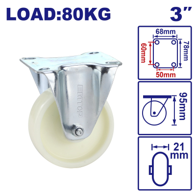Rueda Fija 3 80Kg Pp Emtop Emjl5331