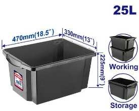 Cajon Contenedor Organizador Apilable 25L Emtop Emtb3525