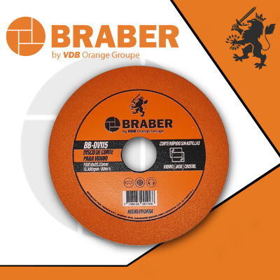 Disco De Corte Vidrio/Plasticos 115X1Mm Braber Dv115