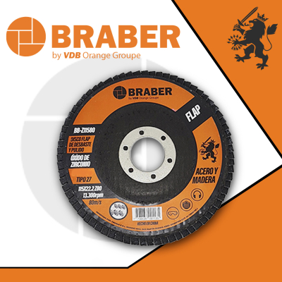 Disco Flap Zirconio 115Mm Gr.40 Braber Z11540