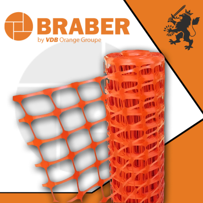 Rollo Malla Senalizacion Naranja Liviana 1Mt X 40Mts Braber Mliv