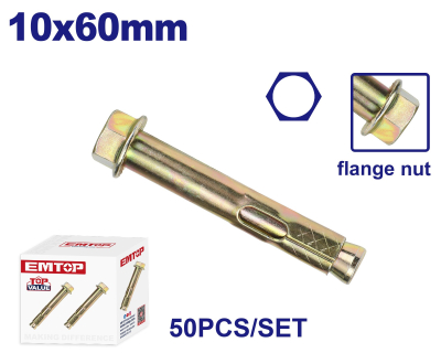 Perno De Anclaje Tipo Fsl 10X60Mm M8 Emtop Emdqa523 Min 50U