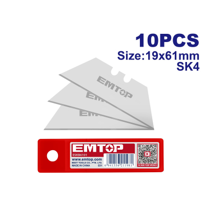 Set X 10 Hoja Sk4 Cutter Trapecio 19X61Mm Industrial Emtop Eskb6101