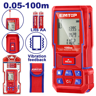 Medidor De Distancia Laser 100Mt Emtop Eldd1008(*)