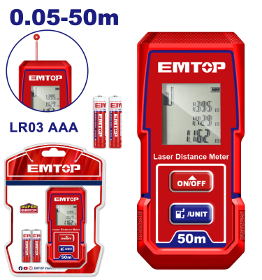 Medidor De Distancia Laser 50Mt Emtop Eldd0501(*)