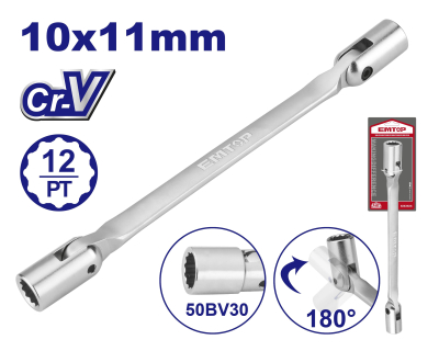 Llave De Doble Boca Articulada 10-11Mm Emtop Emth2E02