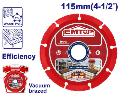 Disco Corte Multiproposito 115X22Mm Yg8 Tungsten Steel Emtop Ebdc11501