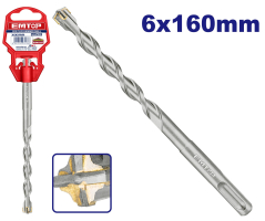 Mecha Sds Plus 4 Puntas Industrial 6X160Mm Emtop Ehdr220602