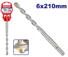 Mecha Sds Plus 4 Puntas Industrial 6X210Mm Emtop Ehdr220603