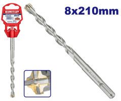 Mecha Sds Plus 4 Puntas Industrial 8X210Mm Emtop Ehdr220803