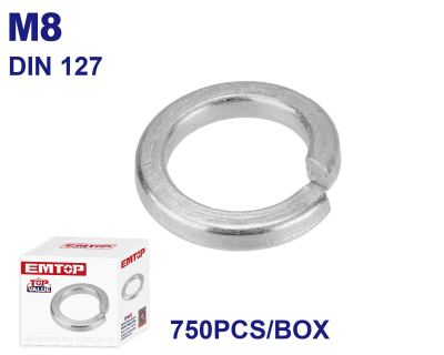 Arandela Grower M8 Din127 X 750Uni Emtop Emvwa513