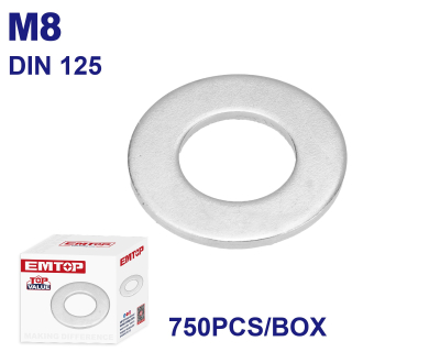 Arandela Plana M8 Din125 X 750 Uni Emtop Emvwb513