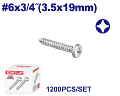 Tornillo Parker Aterrajador #6X3/4(3.5X19Mm)  Emtop Emxsa513 Min 1200Uni