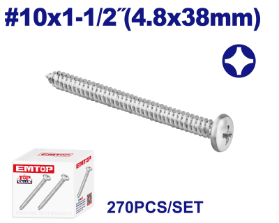 Tornillo Parker Aterrajador #10X1-1/2(4.8X38Mm) Emtop Emxsa546 Min 270Uni