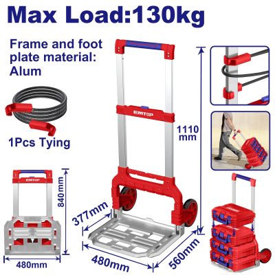 Carro Para Encastrables Packout 130Kg Emtop Ewwb61201