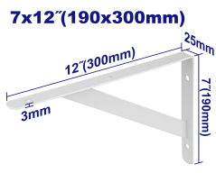 Mensula Reforz Blanca 30X19Cm 3Mm 6 Aguj 100Kf/Par Emtop Emzj3330