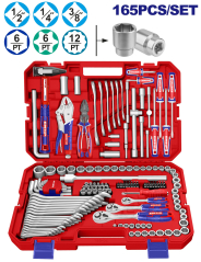 Juego De Herramientas Combinadas 165 Pcs Emtop Ehts41658