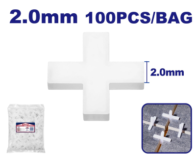 Separador Cruz 2Mm Pp Lados De 21Mm X 100 Unid Emtop Emxz1302