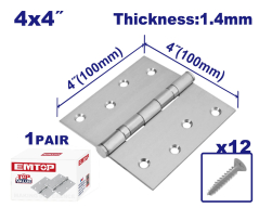 Bisagra Libro X 2 Unid Zinc 4X4 Pulg 1,4Mm C/Tor Emtop Emyd2540