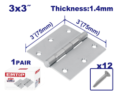 Bisagra Libro X 2 Unid Zinc 3X3 Pulg 1,4Mm C/Tor Emtop Emyd2530