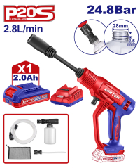 Hidrolavadora 20V 24,8 Bar 1 Bat 2Ah Y Carg Emtop Elpw20362 (*)