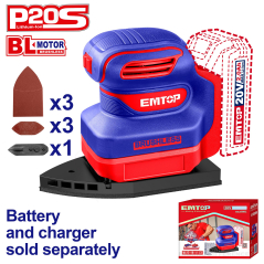 Lijadora De Mano Delta Bl 20V 12000Rpm Emtop Elps2024