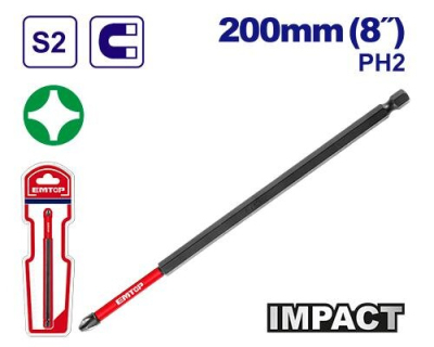 Punta Magnetica Alto Impato Ph2X200Mm Emtop Esbtm5Ph2200