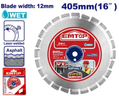 Disco Diamantado 405Mmx25,4Mm Seg 12Mm Esp.asfalto Emtop Eddc064053