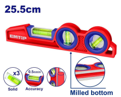 Nivel Aluminio Fundido Heavy-Duty 255Mm 3 Burb Y Rect Emtop Esll92401