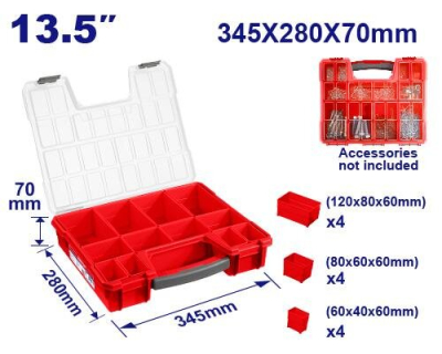Organizador Plastico 13,5 Pulg 345X280X70Mm Top Value Emtop Emtb1311