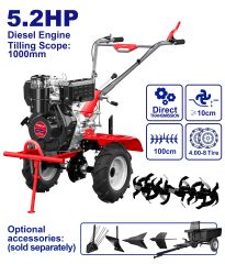 Motocultor Diesel 5,2Hp 510-1000Mm Con Reversa Emtop Etlr1003
