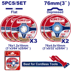 Set 5 Pzs Discos 3 Pulg Para Amolad Inalambrica Emtop Eacd303768