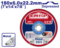 Disco De Desbaste 180 X 6Mm Emtop Eacd601801